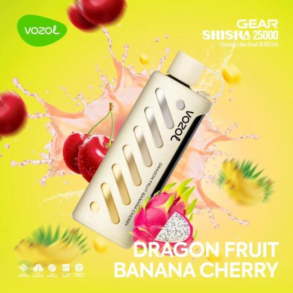 VOZOL GEAR SHISHA 25000 DRAGON FRUIT BANANA CHERRY